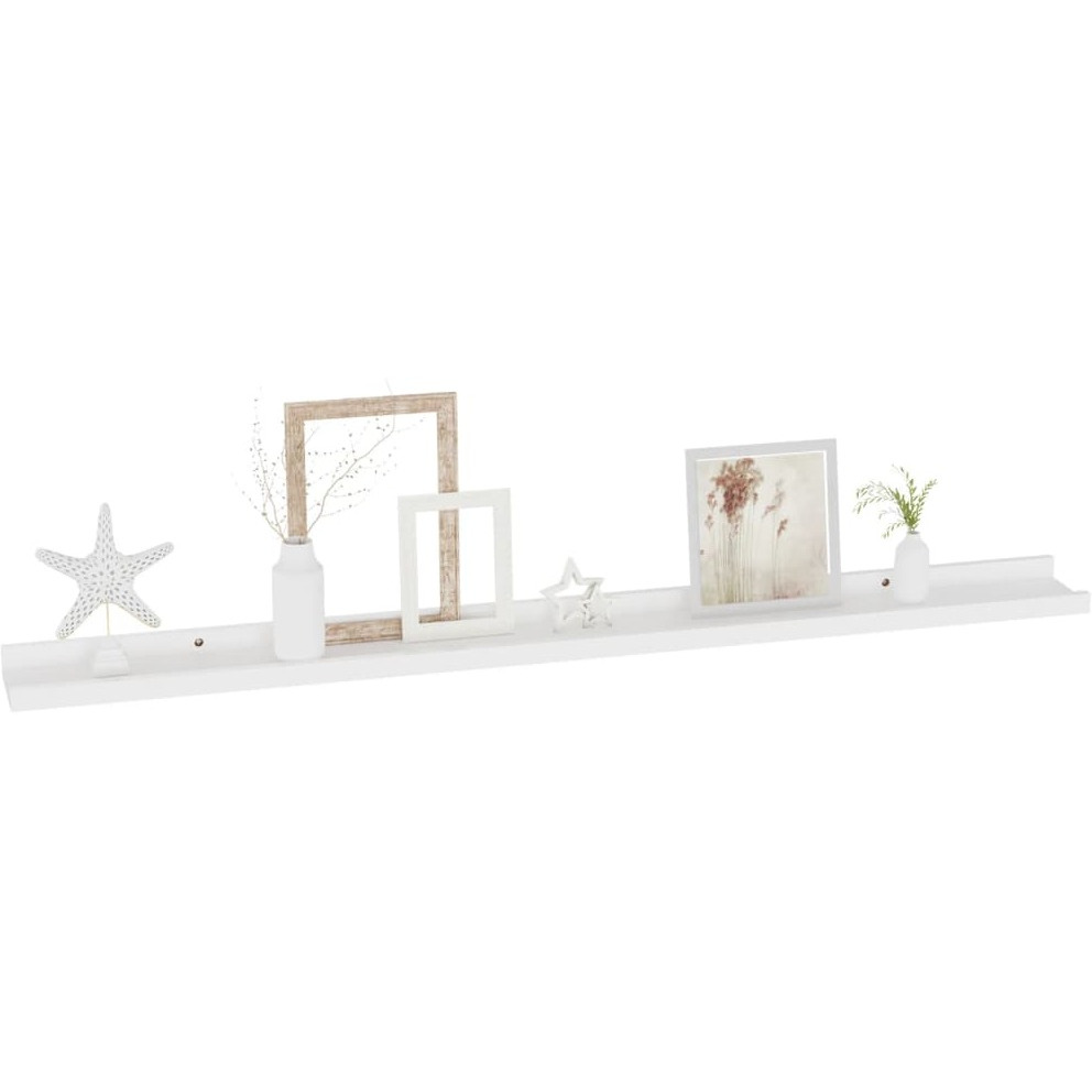 vidaXL Wall Shelves 2 pcs White 39.4&quotx3.5&quotx1.2"
