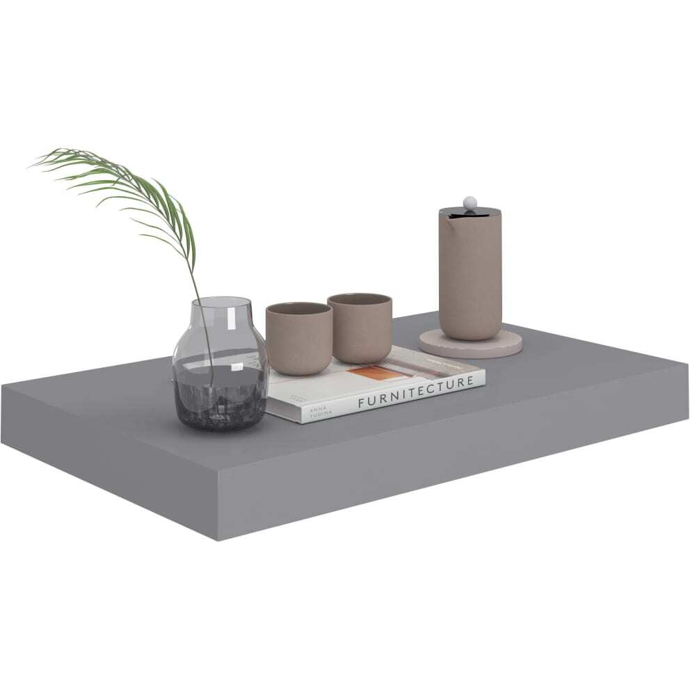 vidaXL Floating Wall Shelf Gray 15.7&quotx9.1&quotx1.5" MDF