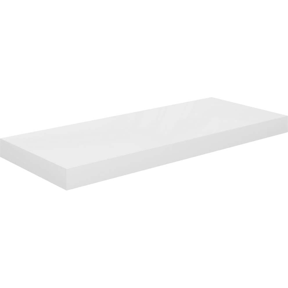 vidaXL Floating Wall Shelf High Gloss White 23.6&quotx9.3&quotx1.5" MDF