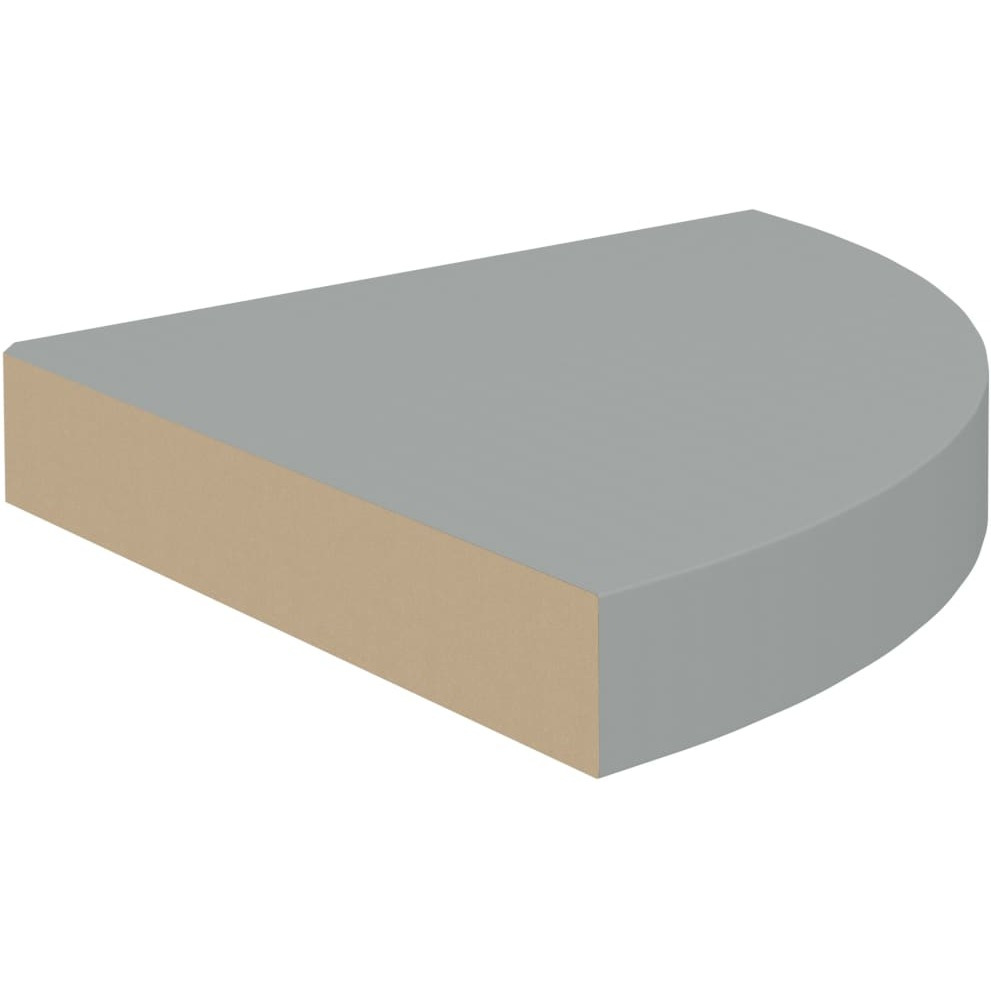 vidaXL Floating Corner Shelf Gray 9.8&quotx9.8&quotx1.5" MDF