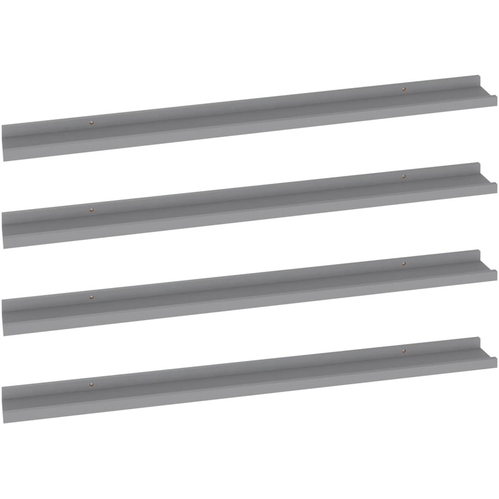 vidaXL Wall Shelves 4 pcs Gray 39.4&quotx3.5&quotx1.2"