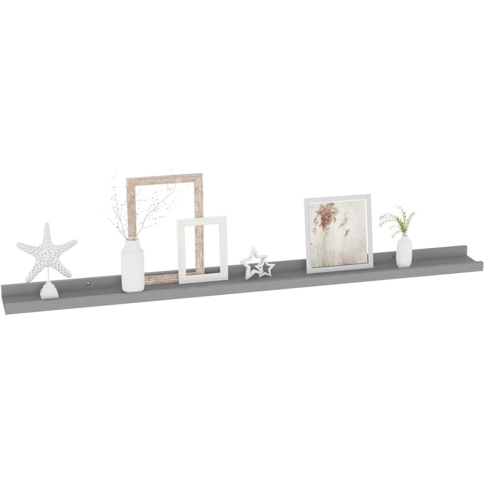 vidaXL Wall Shelves 4 pcs Gray 39.4&quotx3.5&quotx1.2"