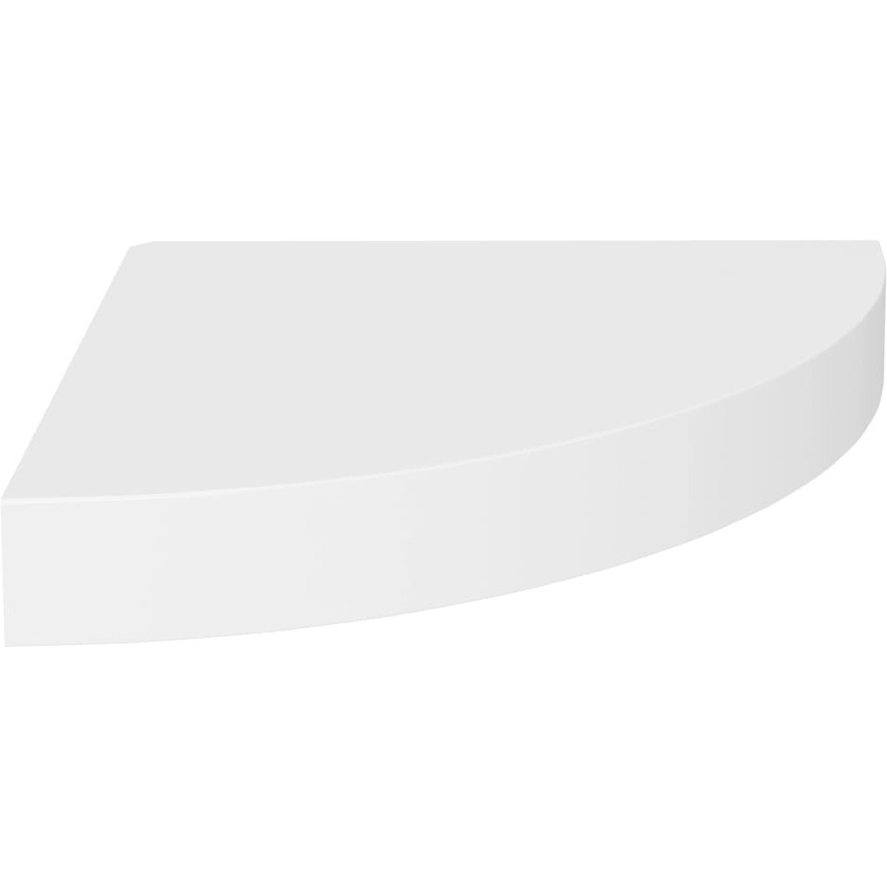 vidaXL Floating Corner Shelf White 9.8&quotx9.8&quotx1.5" MDF