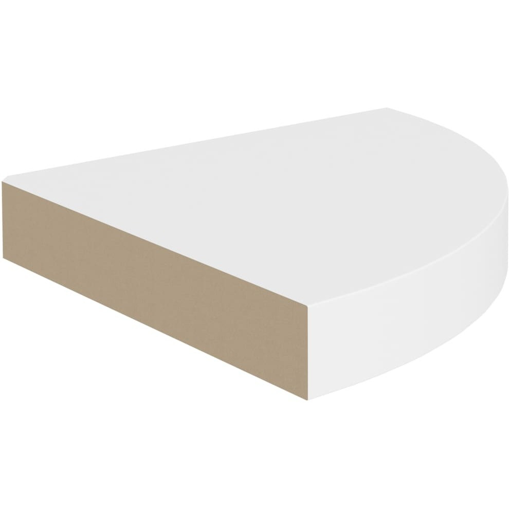 vidaXL Floating Corner Shelf White 9.8&quotx9.8&quotx1.5" MDF