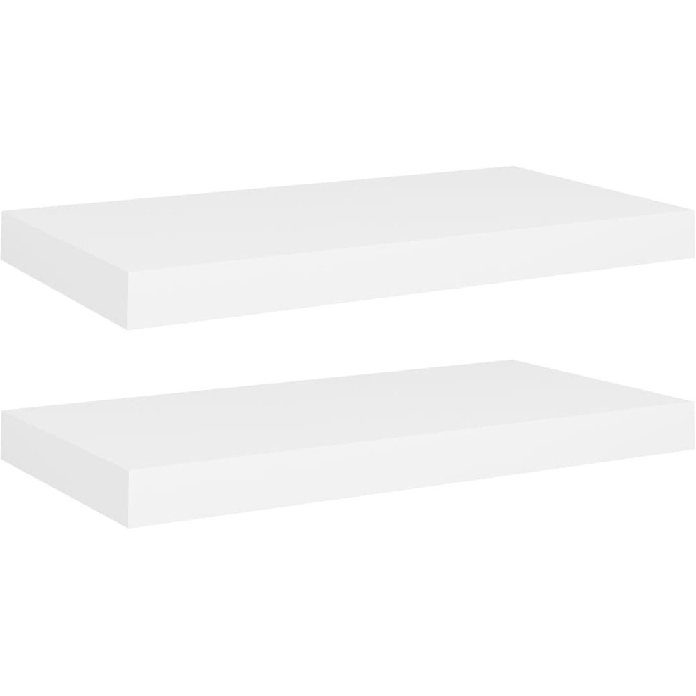 vidaXL Floating Wall Shelves 2 pcs White 19.7&quotx9.1&quotx1.5" MDF