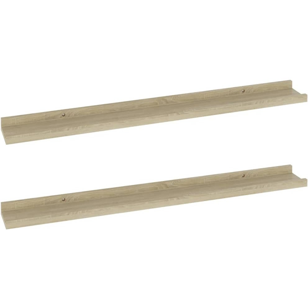 vidaXL Wall Shelves 2 pcs Sonoma Oak 31.5&quotx3.5&quotx1.2"