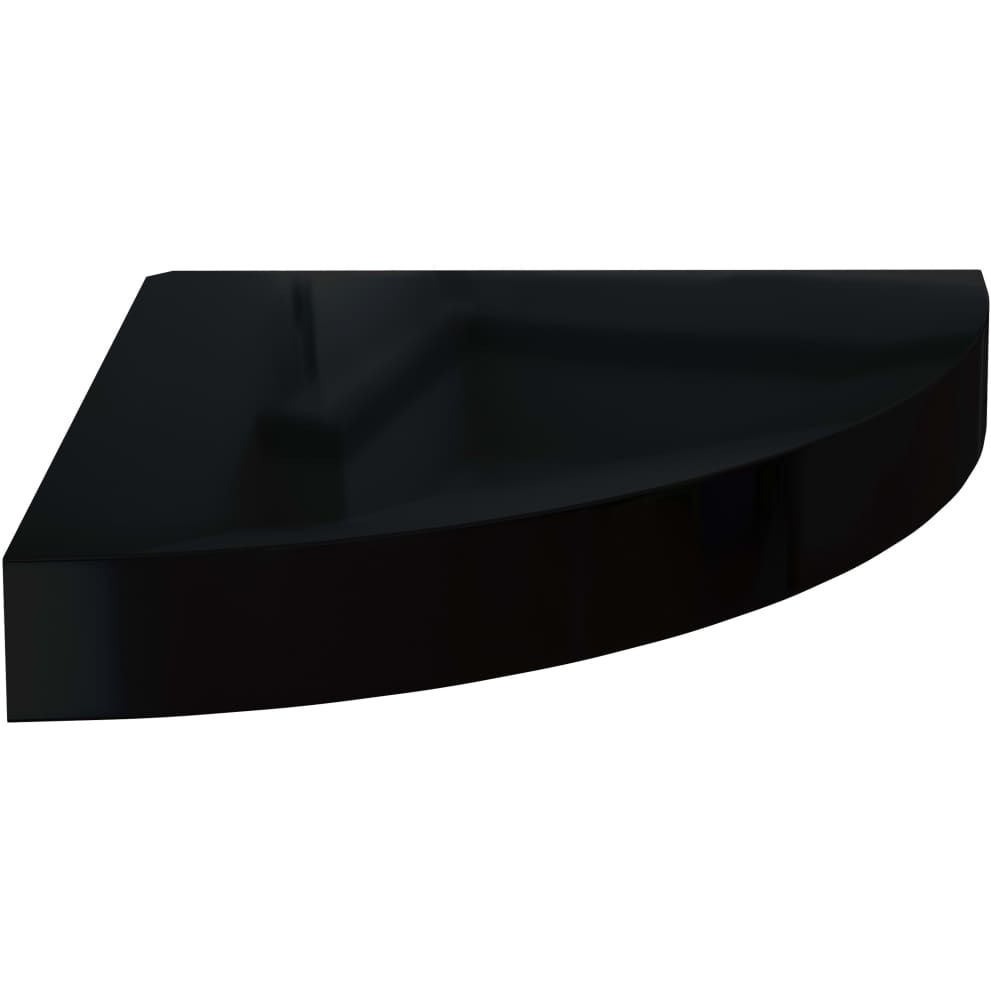 vidaXL Floating Corner Shelves 2 pcs High Gloss Black 9.8&quotx9.8&quotx1.5" MDF