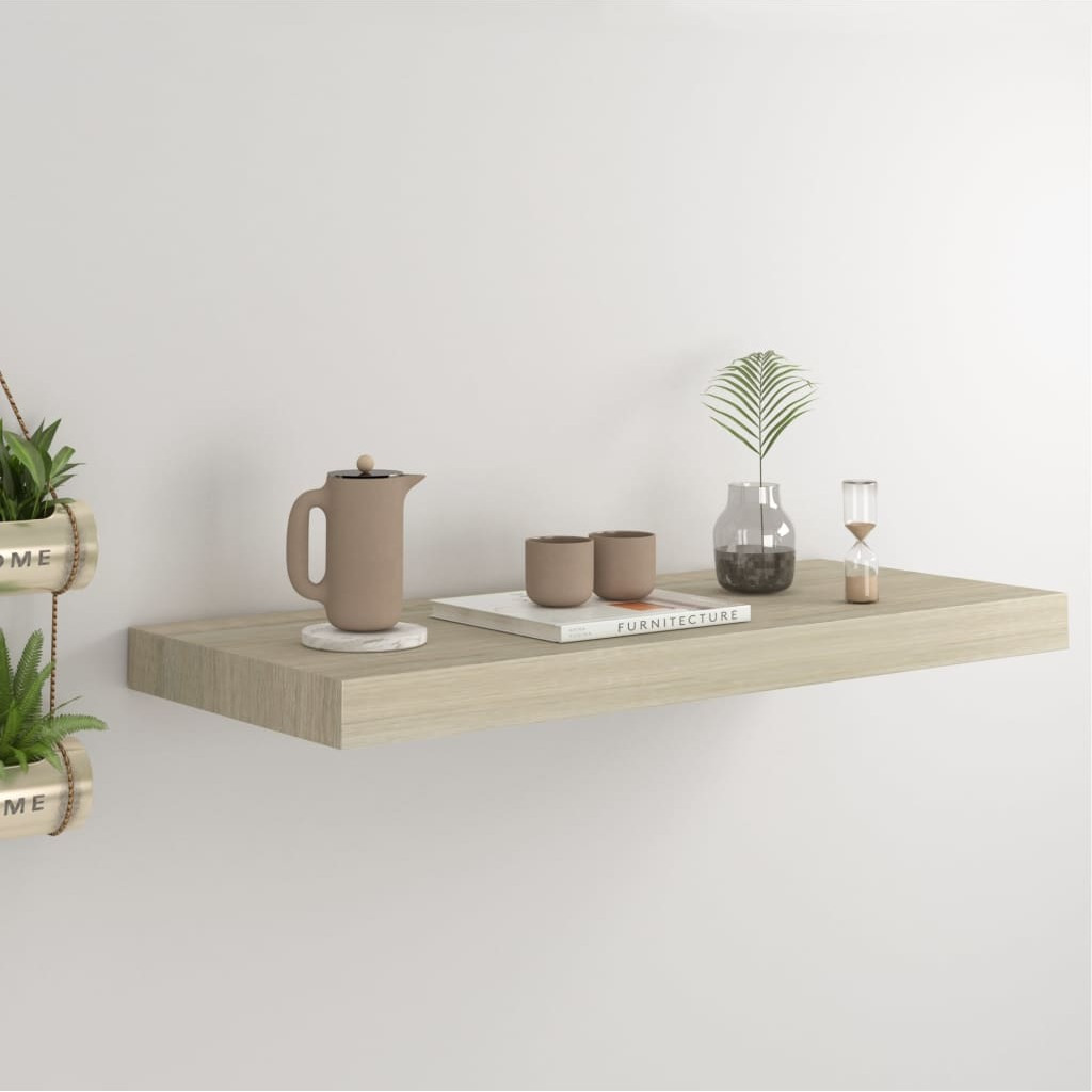 vidaXL Floating Wall Shelf Oak 23.6&quotx9.3&quotx1.5" MDF