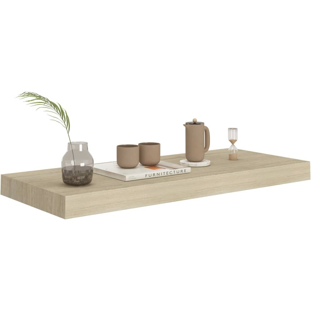 vidaXL Floating Wall Shelf Oak 23.6&quotx9.3&quotx1.5" MDF