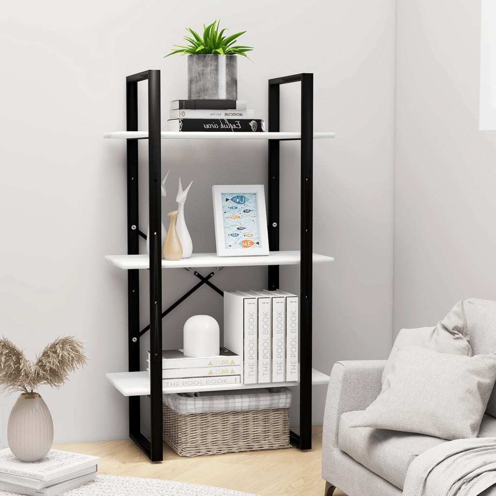 vidaXL Storage Shelf White 23.6&quotx11.8&quotx41.3" Engineered Wood