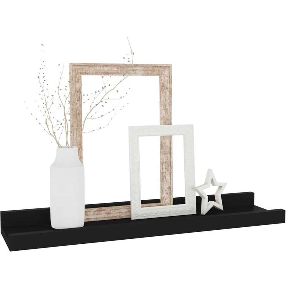 vidaXL Wall Shelves 4 pcs Black 15.7&quotx3.5&quotx1.2"