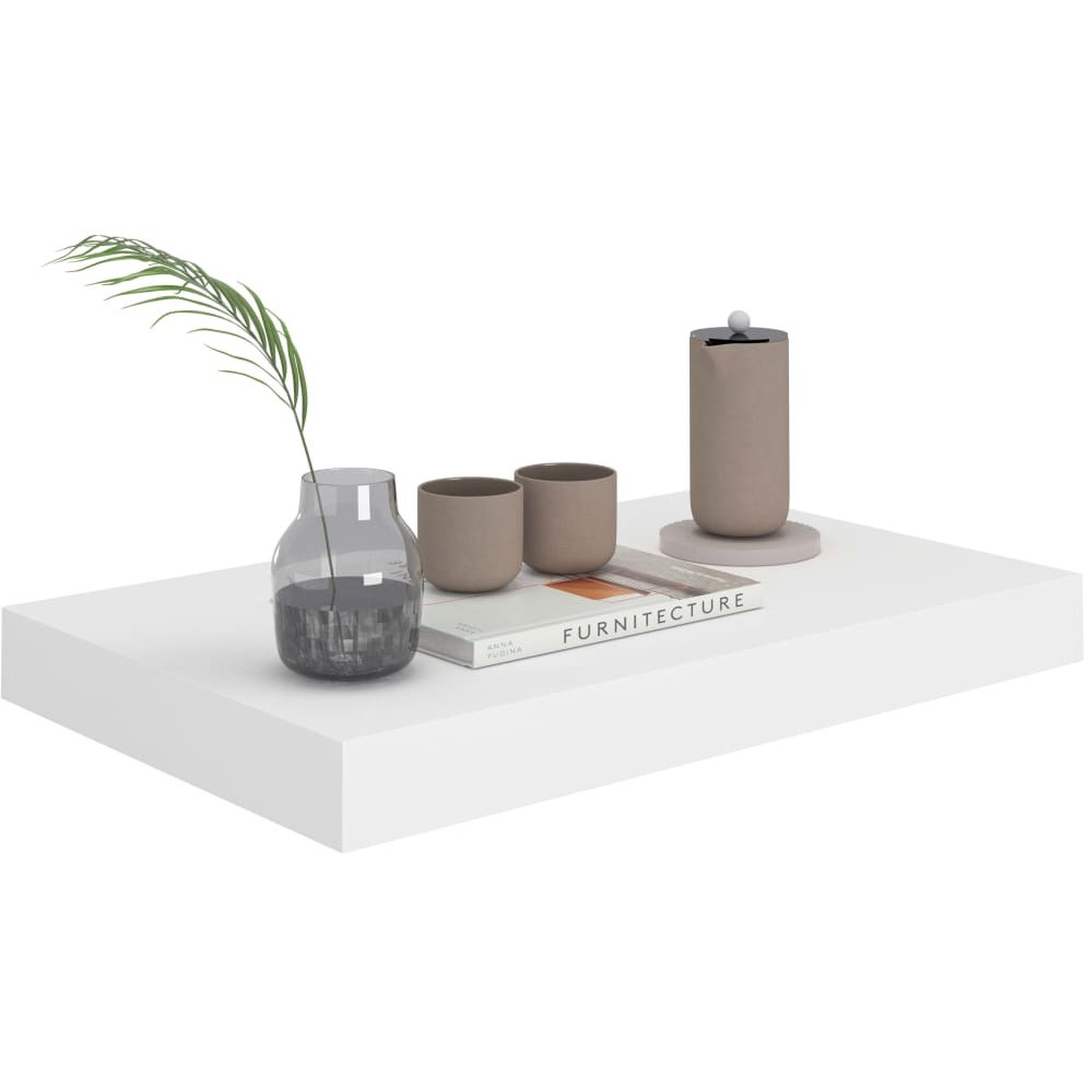vidaXL Floating Wall Shelf White 15.7&quotx9.1&quotx1.5" MDF