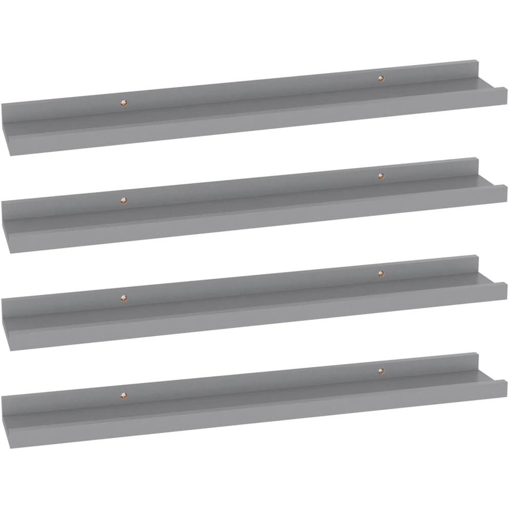 vidaXL Wall Shelves 4 pcs Gray 23.6&quotx3.5&quotx1.2"
