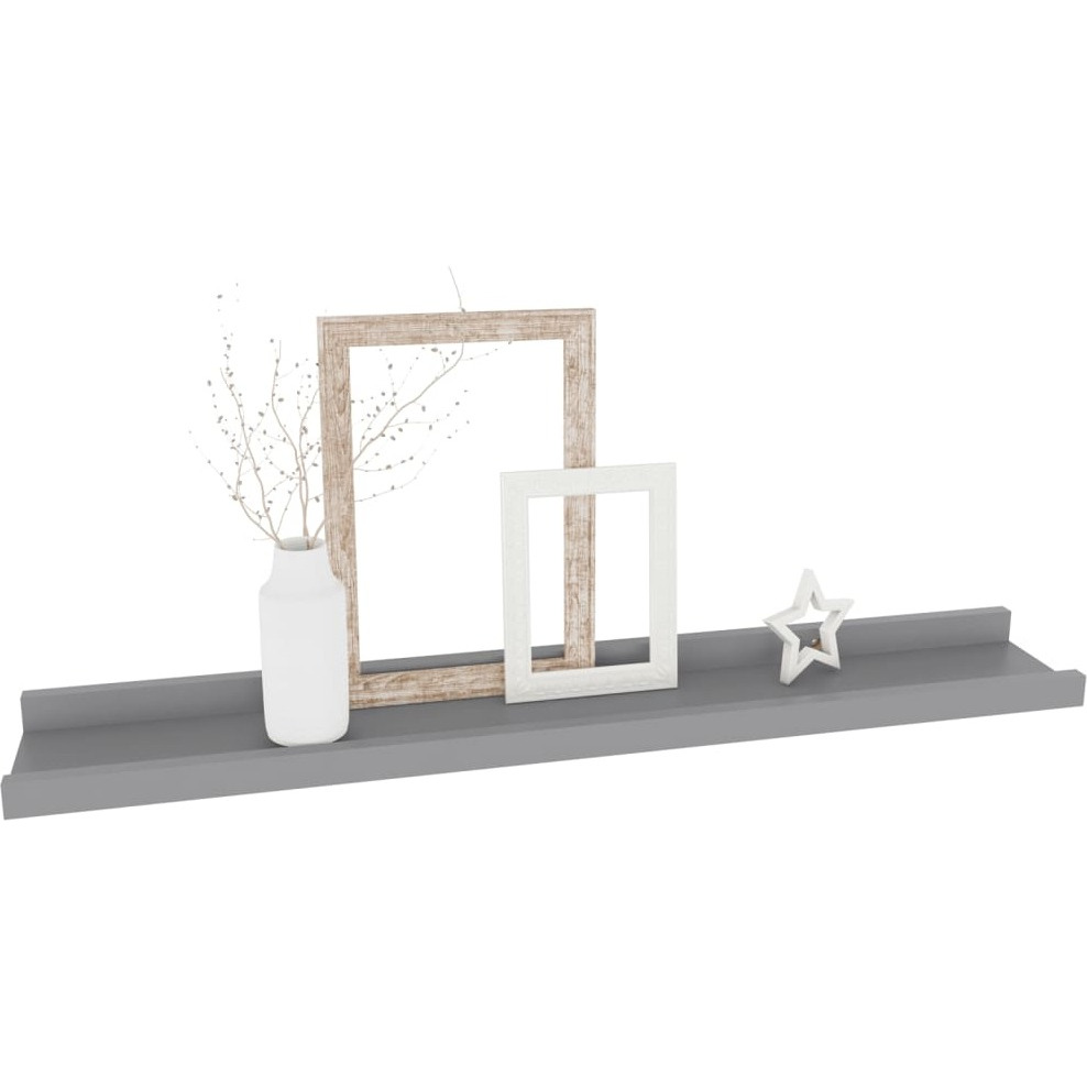 vidaXL Wall Shelves 4 pcs Gray 23.6&quotx3.5&quotx1.2"