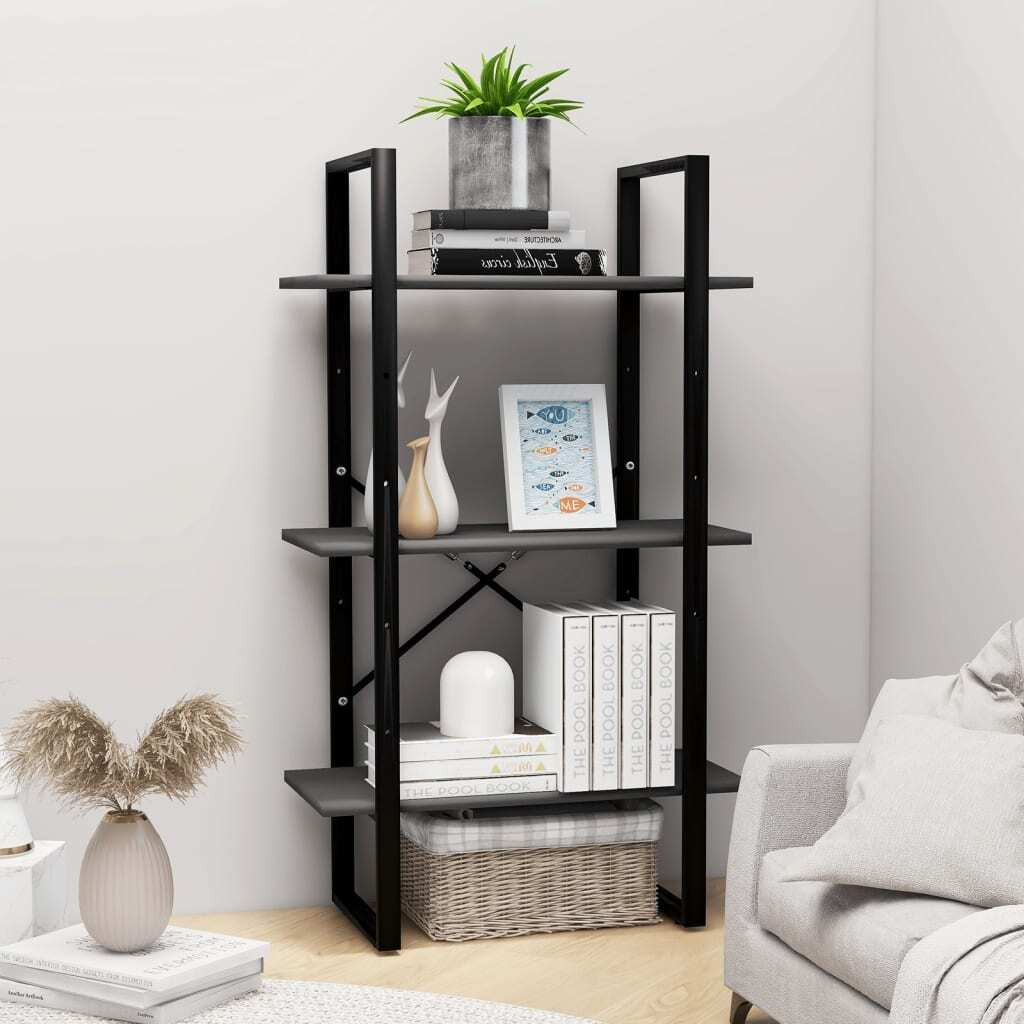 vidaXL Storage Shelf Gray 23.6&quotx11.8&quotx41.3" Engineered Wood