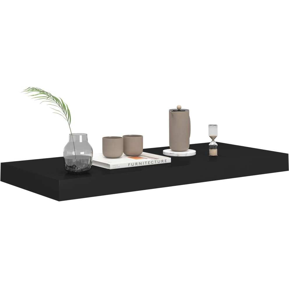 vidaXL Floating Wall Shelf Black 23.6&quotx9.3&quotx1.5" MDF