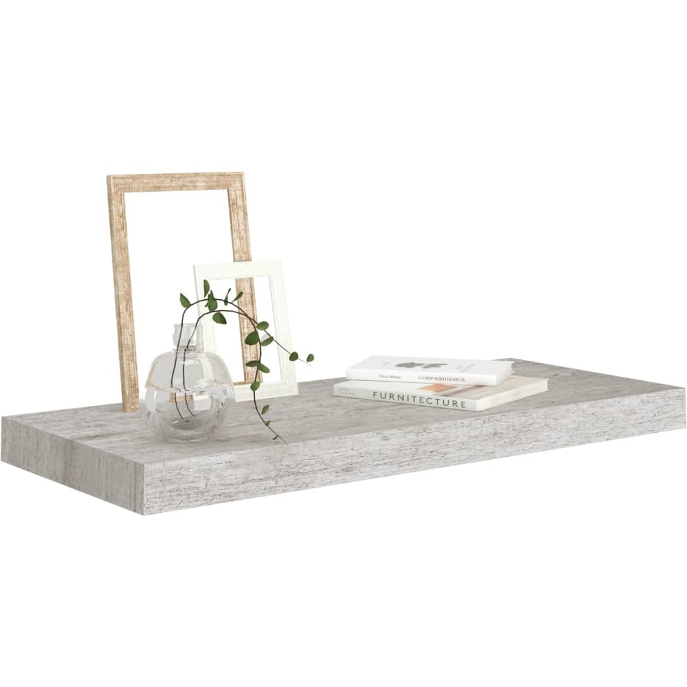vidaXL Floating Wall Shelf Concrete Gray 23.6&quotx9.3&quotx1.5" MDF