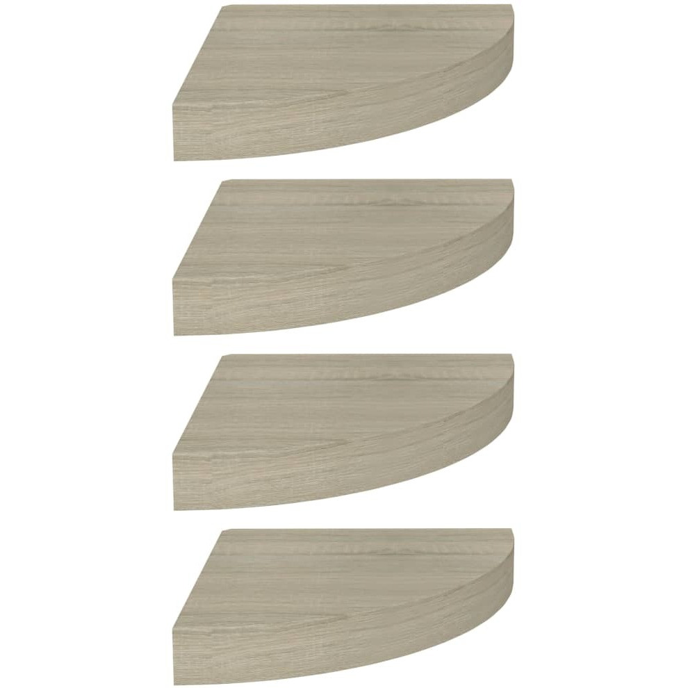 vidaXL Floating Corner Shelves 4 pcs Oak 9.8&quotx9.8&quotx1.5" MDF