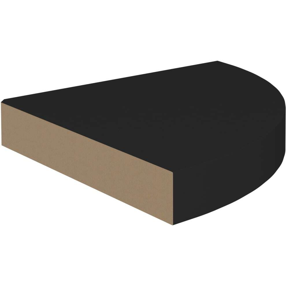 vidaXL Floating Corner Shelf Black 9.8&quotx9.8&quotx1.5" MDF