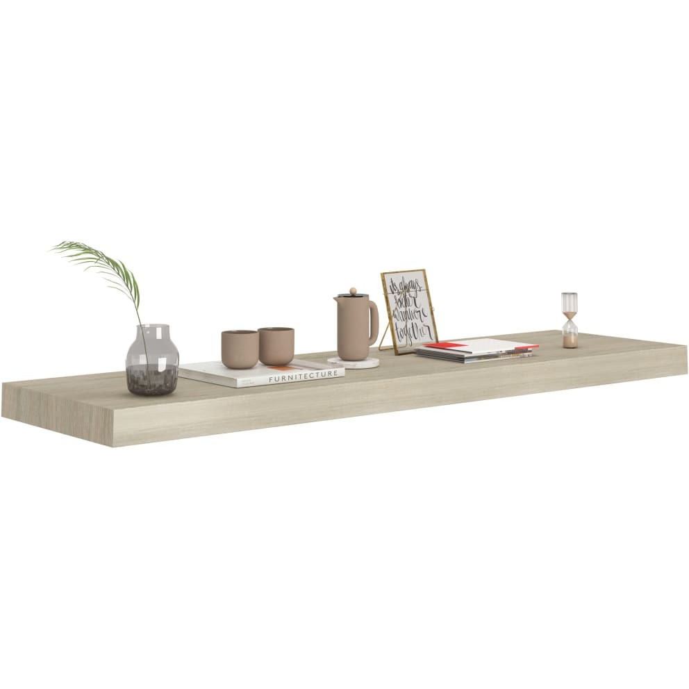 vidaXL Floating Wall Shelf Oak 35.4&quotx9.3&quotx1.5" MDF