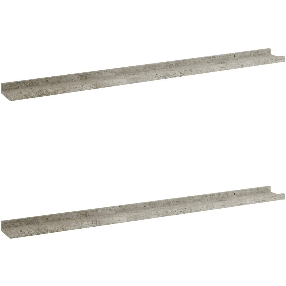 vidaXL Wall Shelves 2 pcs Concrete Gray 39.4&quotx3.5&quotx1.2"