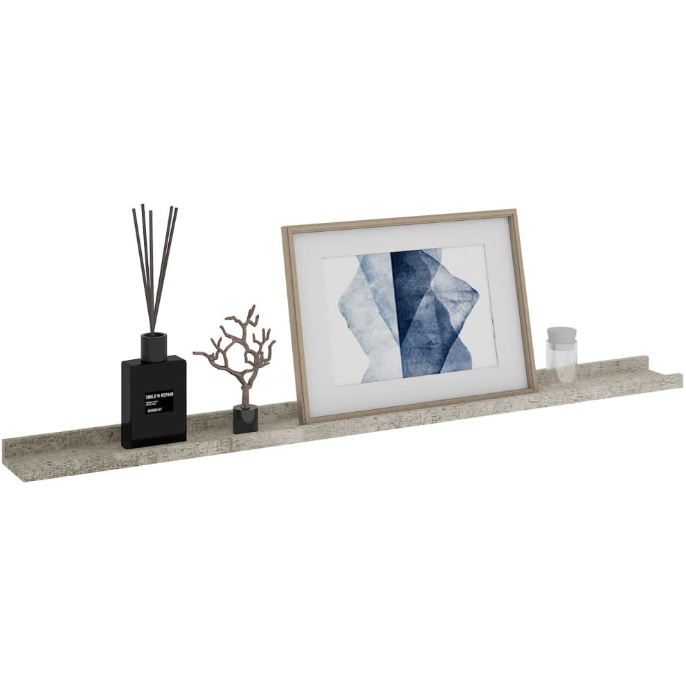 vidaXL Wall Shelves 2 pcs Concrete Gray 39.4&quotx3.5&quotx1.2"