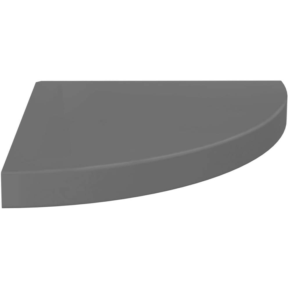 vidaXL Floating Corner Shelves 2 pcs High Gloss Gray 13.8&quotx13.8&quotx1.5" MDF