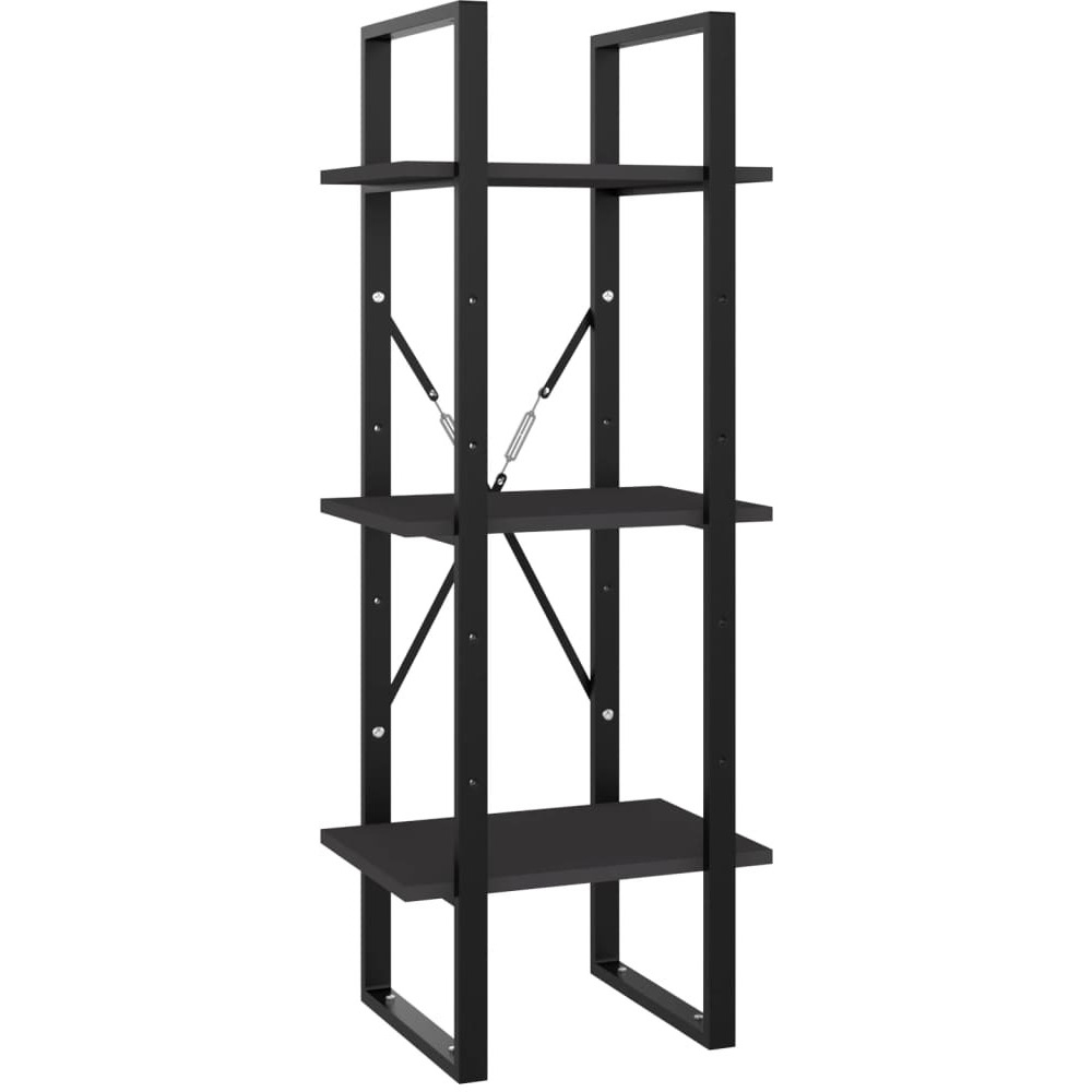 vidaXL 3-Tier Book Cabinet Gray 15.7&quotx11.8&quotx41.3" Engineered Wood