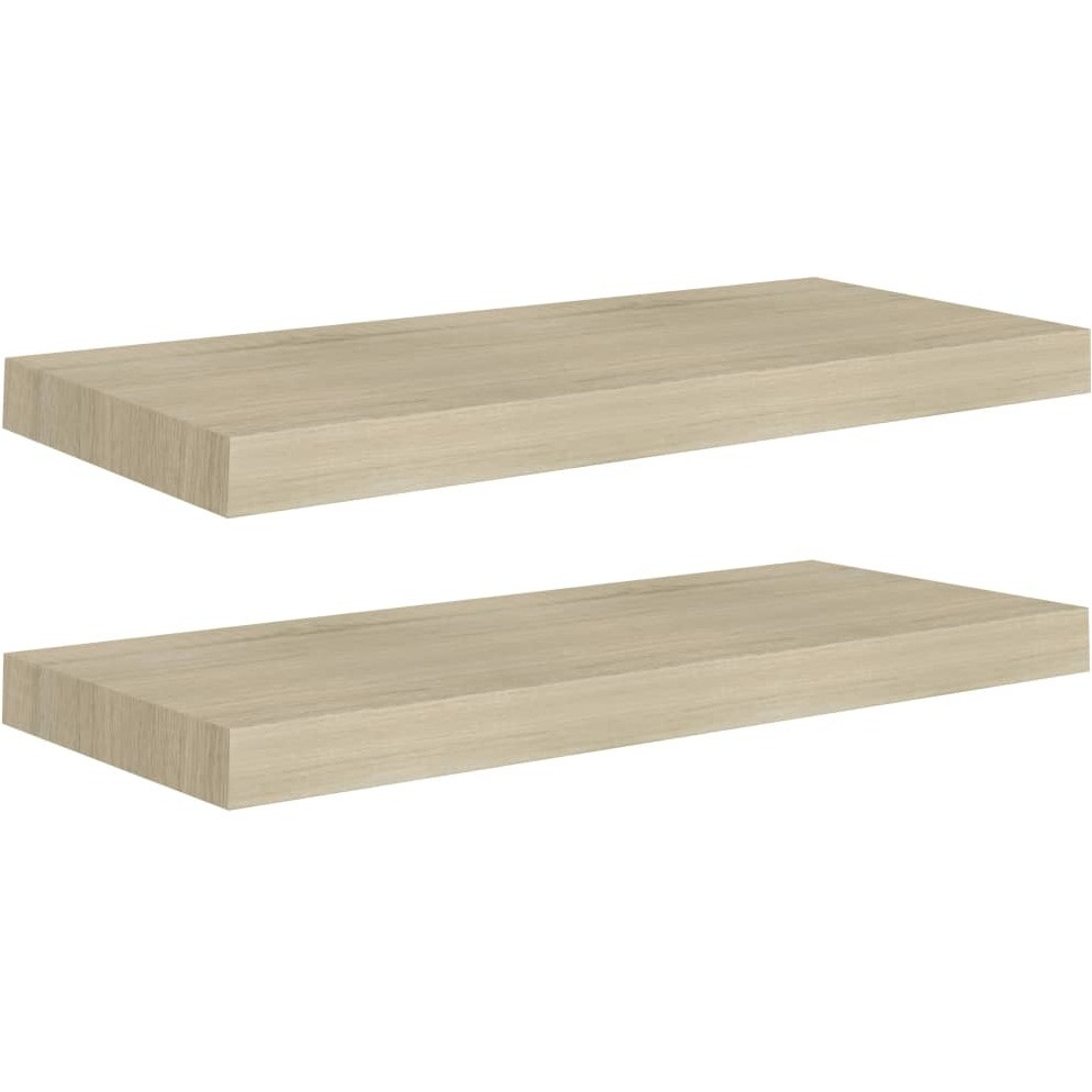 vidaXL Floating Wall Shelves 2 pcs Oak 23.6&quotx9.3&quotx1.5" MDF