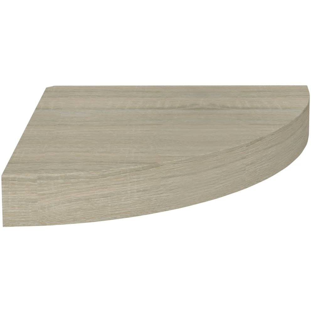 vidaXL Floating Corner Shelf Oak 9.8&quotx9.8&quotx1.5" MDF