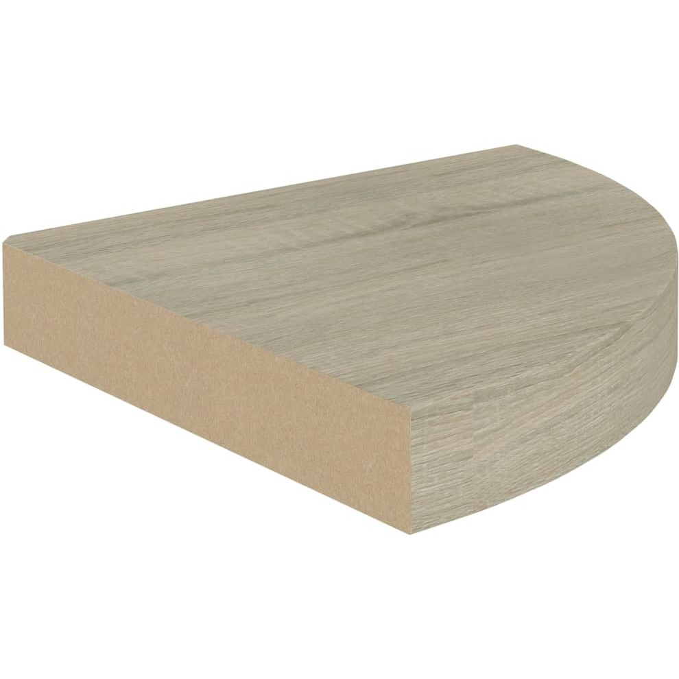 vidaXL Floating Corner Shelf Oak 9.8&quotx9.8&quotx1.5" MDF