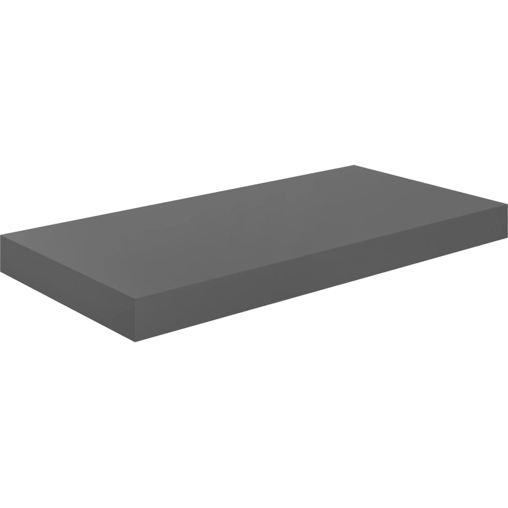 vidaXL Floating Wall Shelves 2 pcs High Gloss Gray 19.7&quotx9.1&quotx1.5" MDF