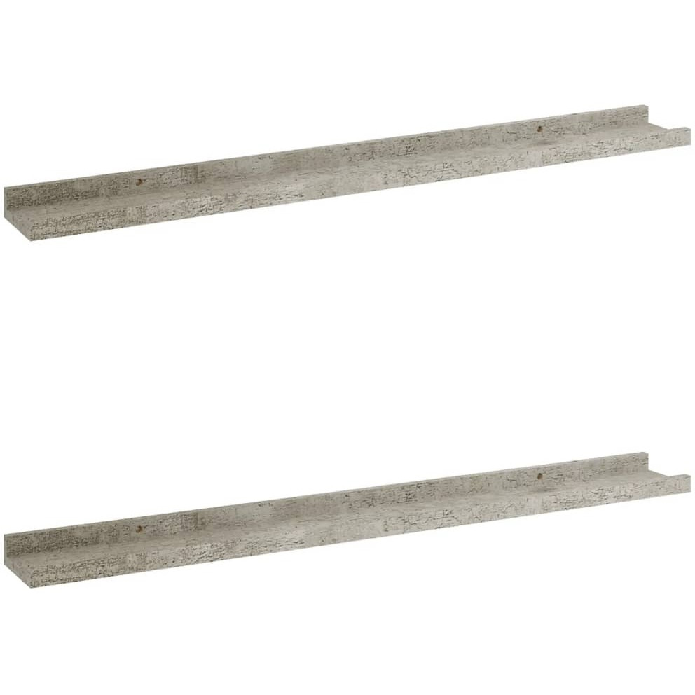 vidaXL Wall Shelves 2 pcs Concrete Gray 31.5&quotx3.5&quotx1.2"