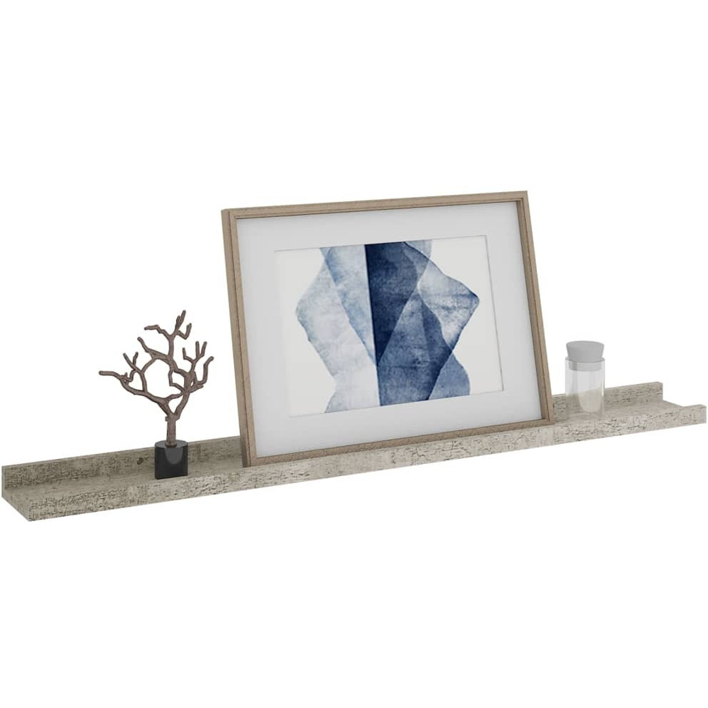 vidaXL Wall Shelves 2 pcs Concrete Gray 31.5&quotx3.5&quotx1.2"