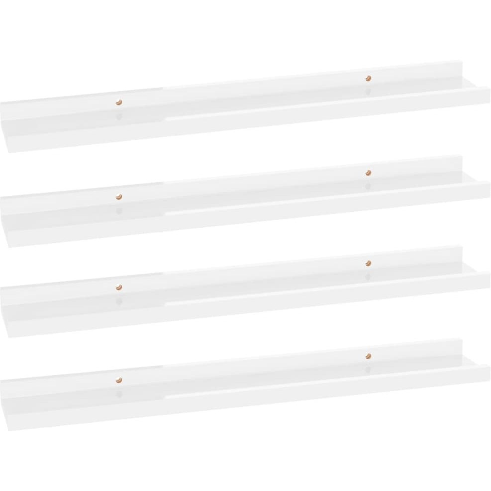 vidaXL Wall Shelves 4 pcs High Gloss White 23.6&quotx3.5&quotx1.2"