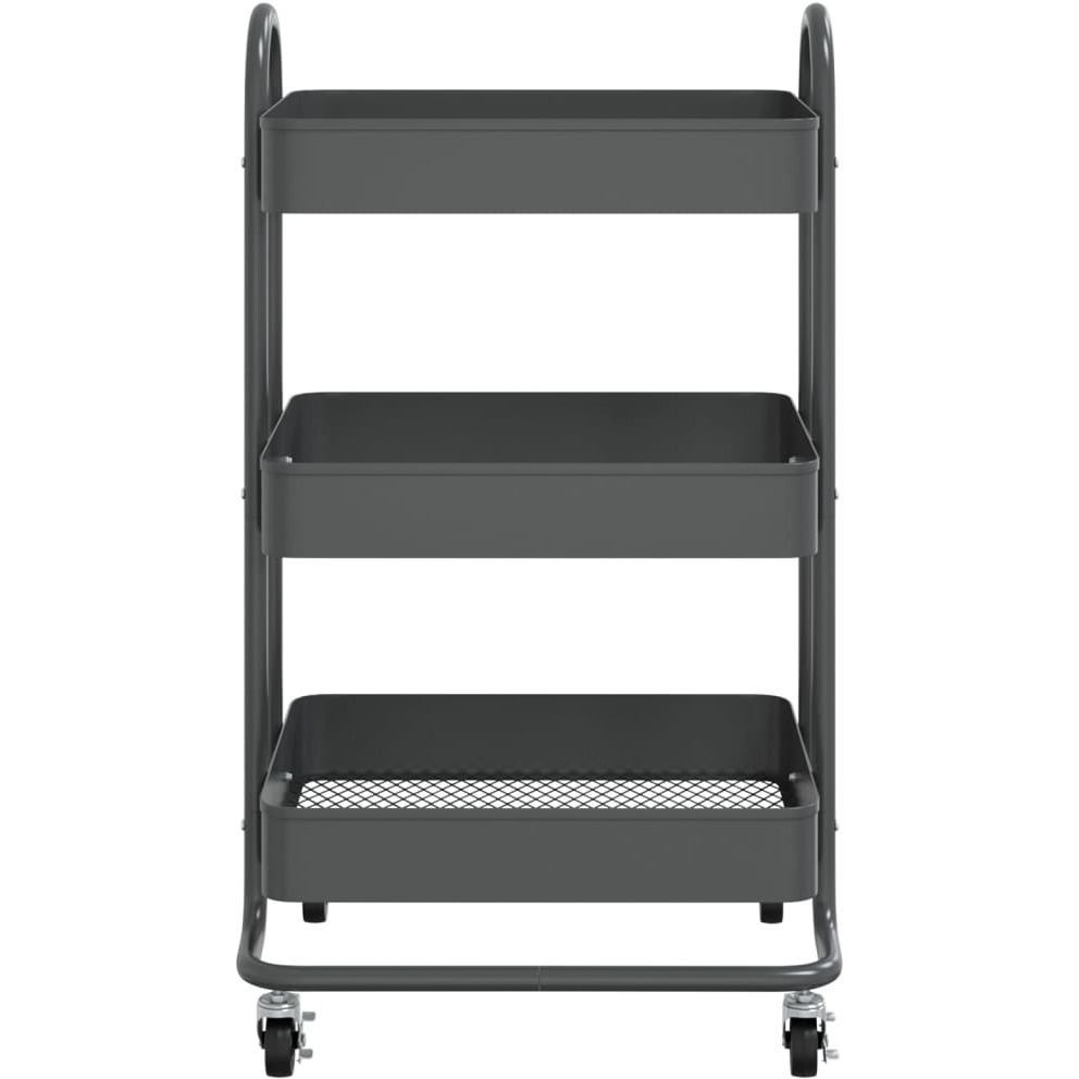 vidaXL 3-Tier Trolley Anthracite 16.9&quotx13.4&quotx31.1" Steel