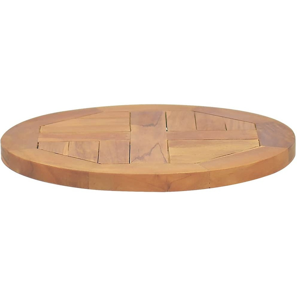 vidaXL Table Top Solid Teak Wood Round 1" 15.7"