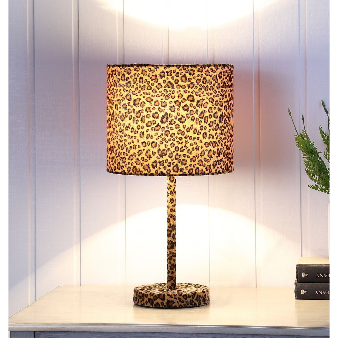19 Modern Faux Leopard Print Suede Table Lamp