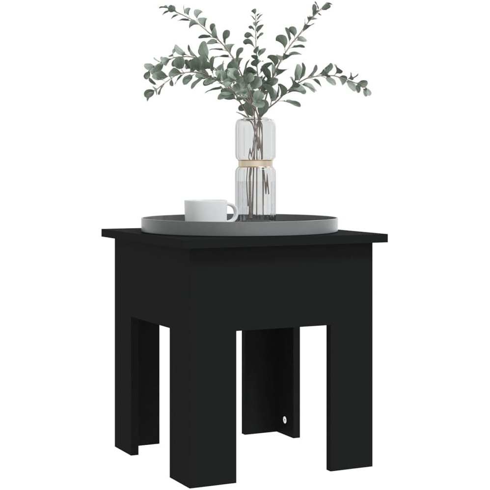 vidaXL Coffee Table Black 15.7&quotx15.7&quotx16.5" Engineered Wood