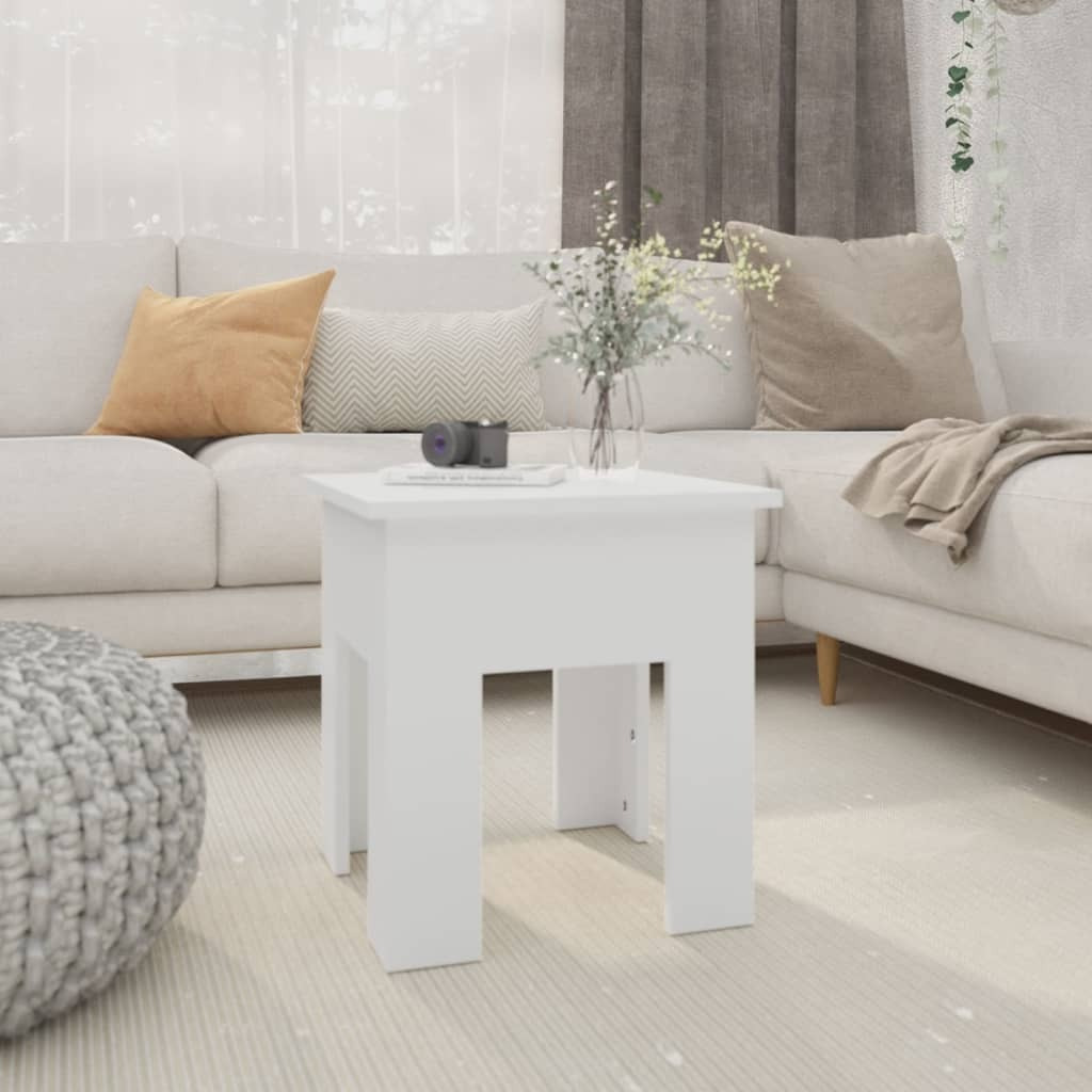 vidaXL Coffee Table White 15.7&quotx15.7&quotx16.5" Engineered Wood