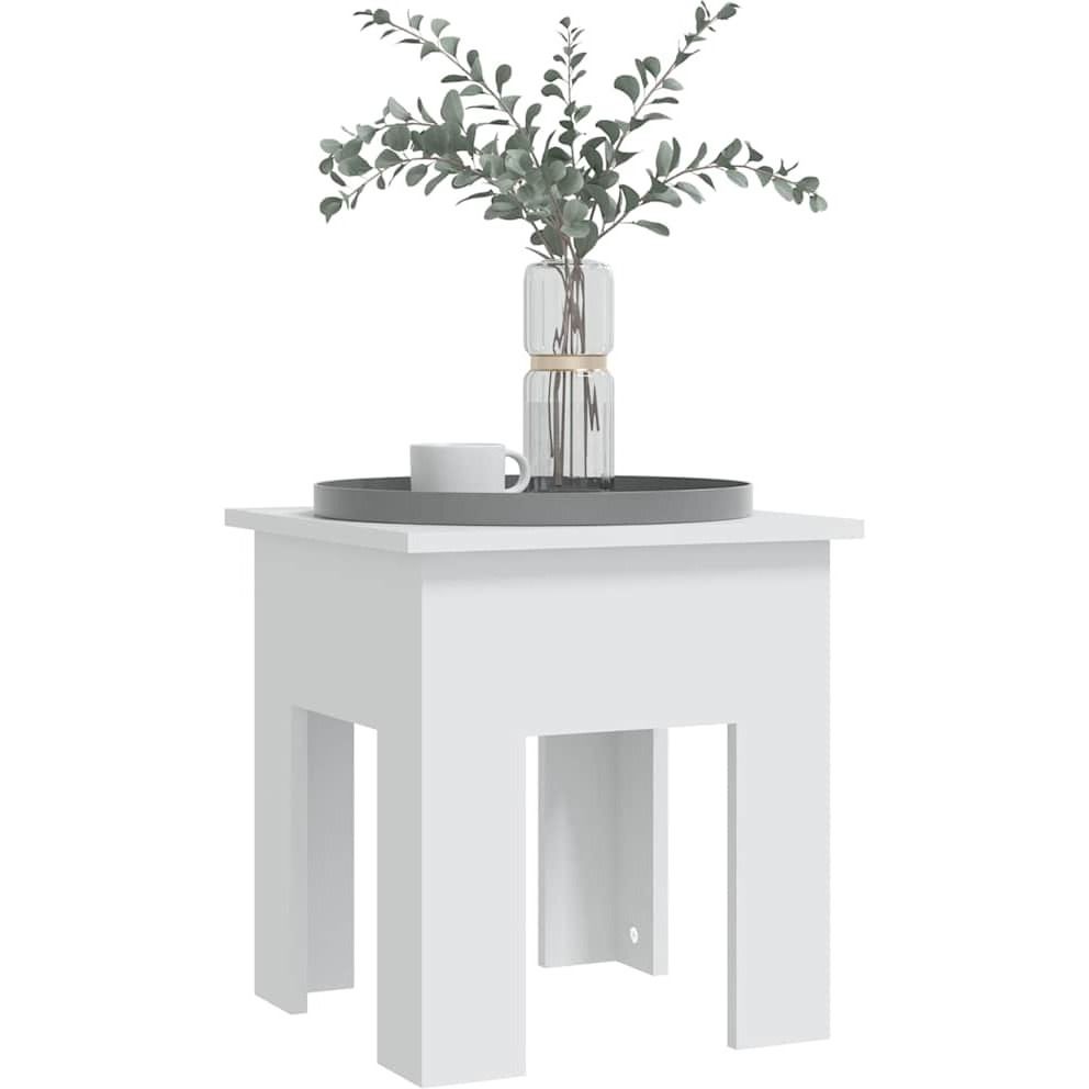 vidaXL Coffee Table White 15.7&quotx15.7&quotx16.5" Engineered Wood