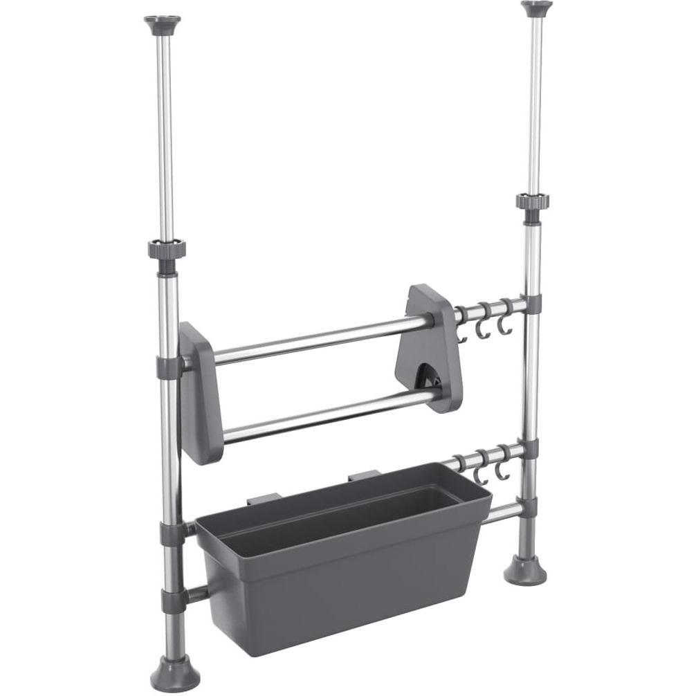 vidaXL Adjustable Kitchen Organizer Aluminum