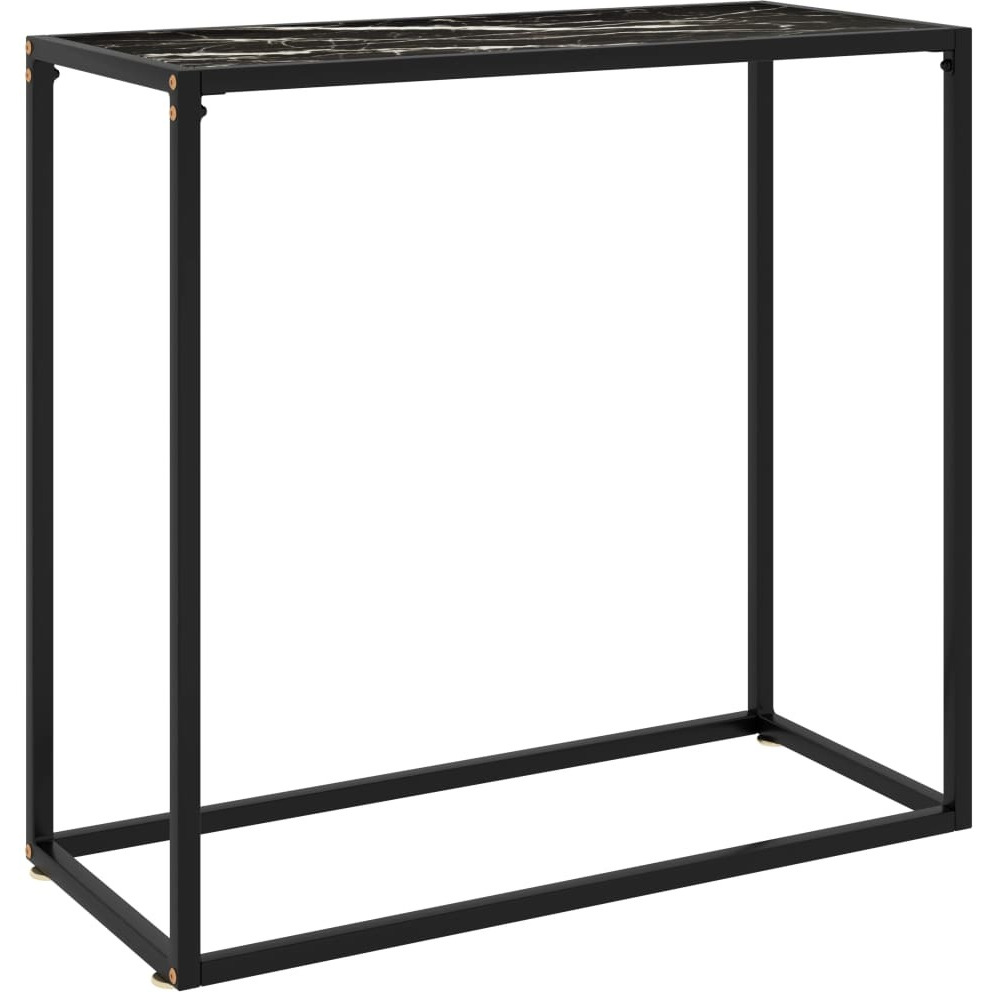 vidaXL Console Table Black 31.5&quotx13.8&quotx29.5" Tempered Glass