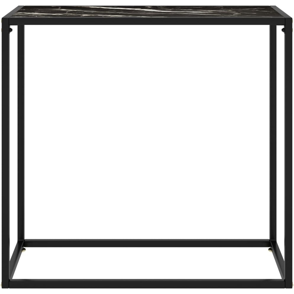 vidaXL Console Table Black 31.5&quotx13.8&quotx29.5" Tempered Glass