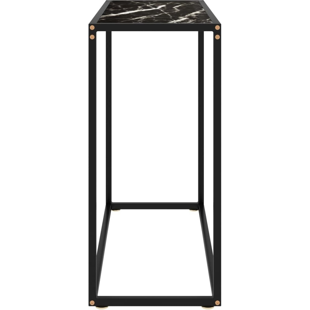 vidaXL Console Table Black 31.5&quotx13.8&quotx29.5" Tempered Glass