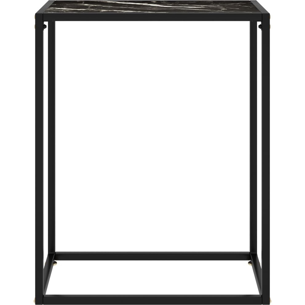 vidaXL Console Table Black 23.6&quotx13.8&quotx29.5" Tempered Glass