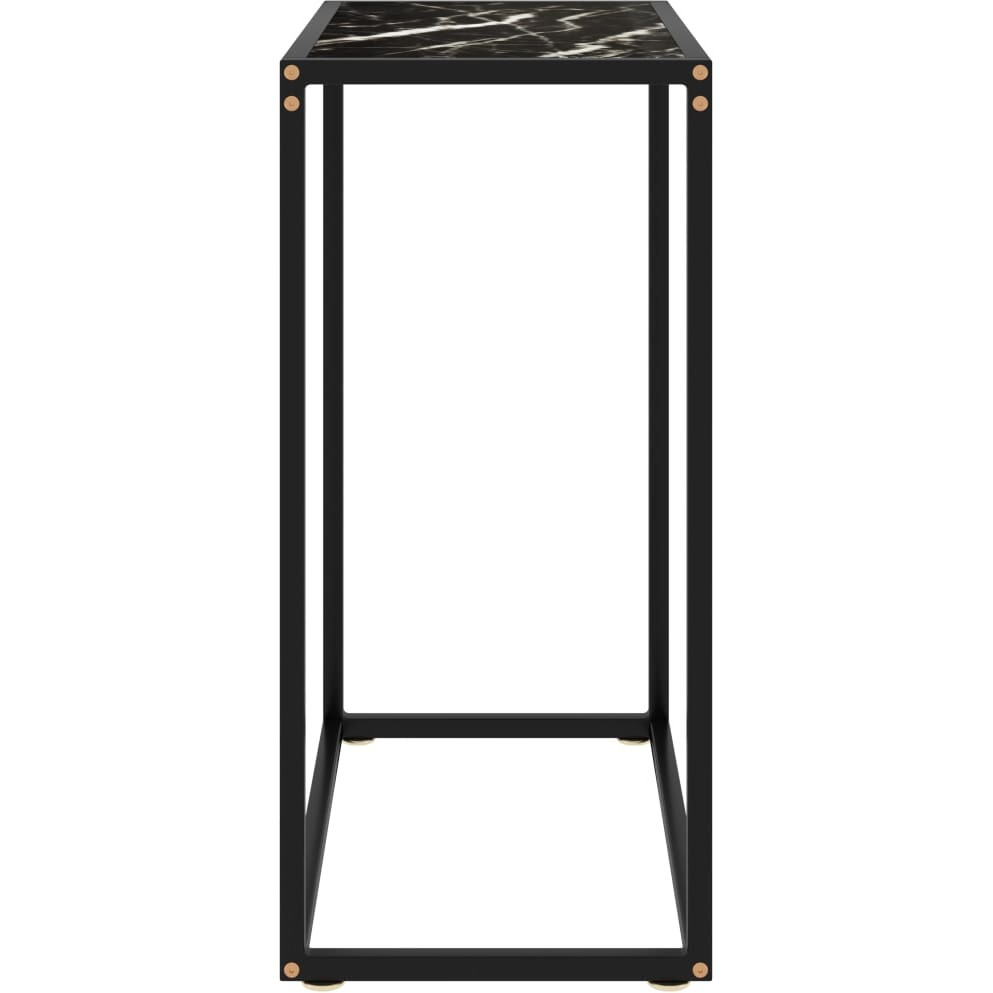 vidaXL Console Table Black 23.6&quotx13.8&quotx29.5" Tempered Glass