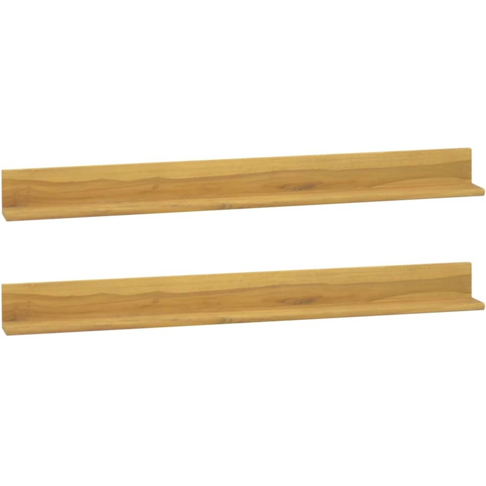 vidaXL Wall Shelves 2 pcs 43.3&quotx3.9&quotx3.9" Solid Wood Teak