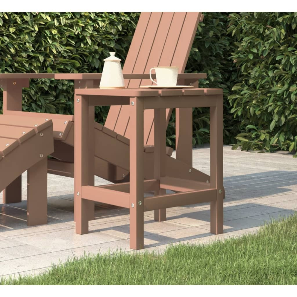 vidaXL Patio Adirondack Table Brown 15&quotx15&quotx18.1" HDPE