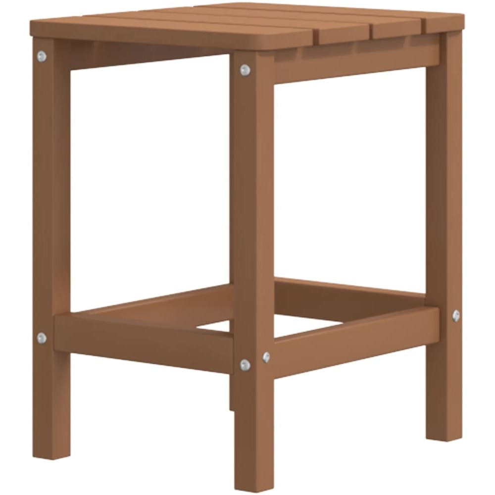 vidaXL Patio Adirondack Table Brown 15&quotx15&quotx18.1" HDPE